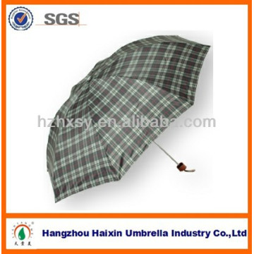 Check Rain 3 Folding Umbrella for Promotion